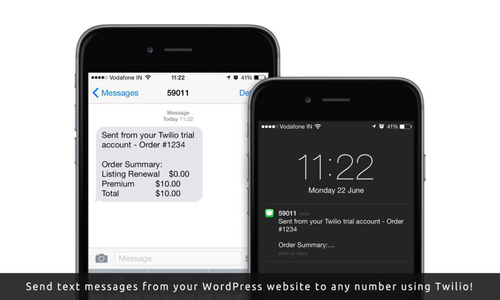 SMS from WordPress Theme